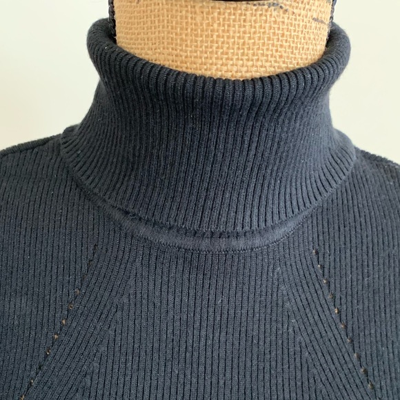 WHBM womens sleeveless ribbed turtleneck sweater black size small - Picture 3 of 12